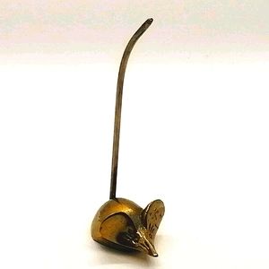 SOLD          VTG Brass Mouse Ring Holder